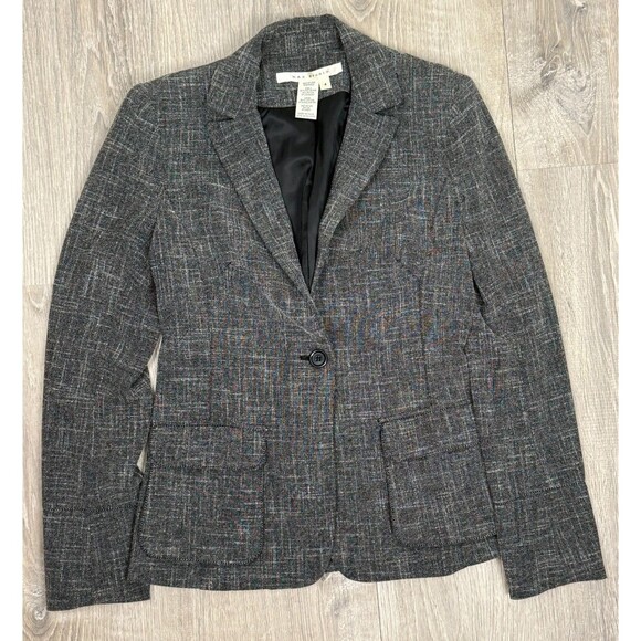 Max Studio Gray Blazer Designer Jacket Women's 4 Pockets Stretch Corpcore Career - Picture 2 of 6